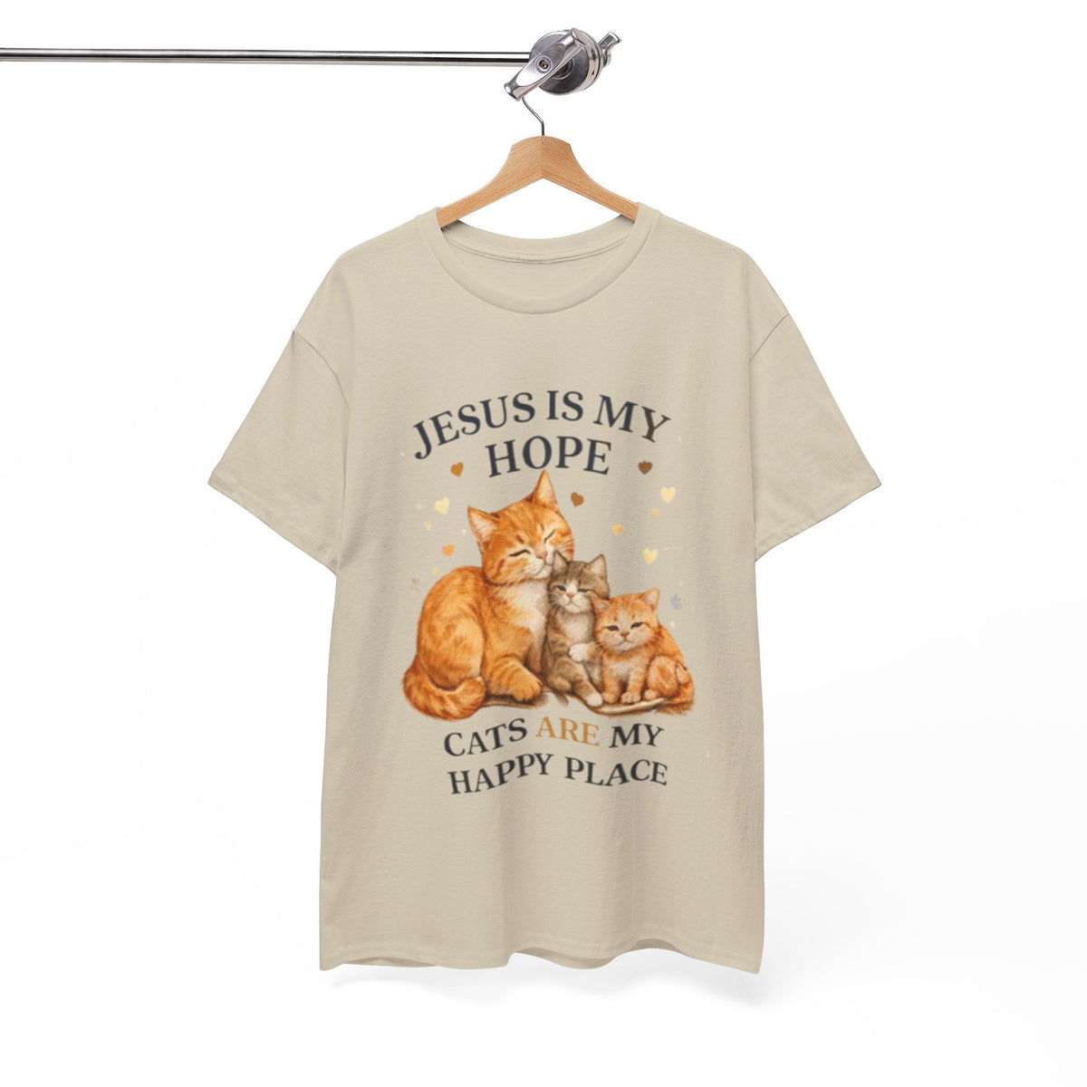Gesù è la mia speranza i gatti sono il mio posto felice Maglietta