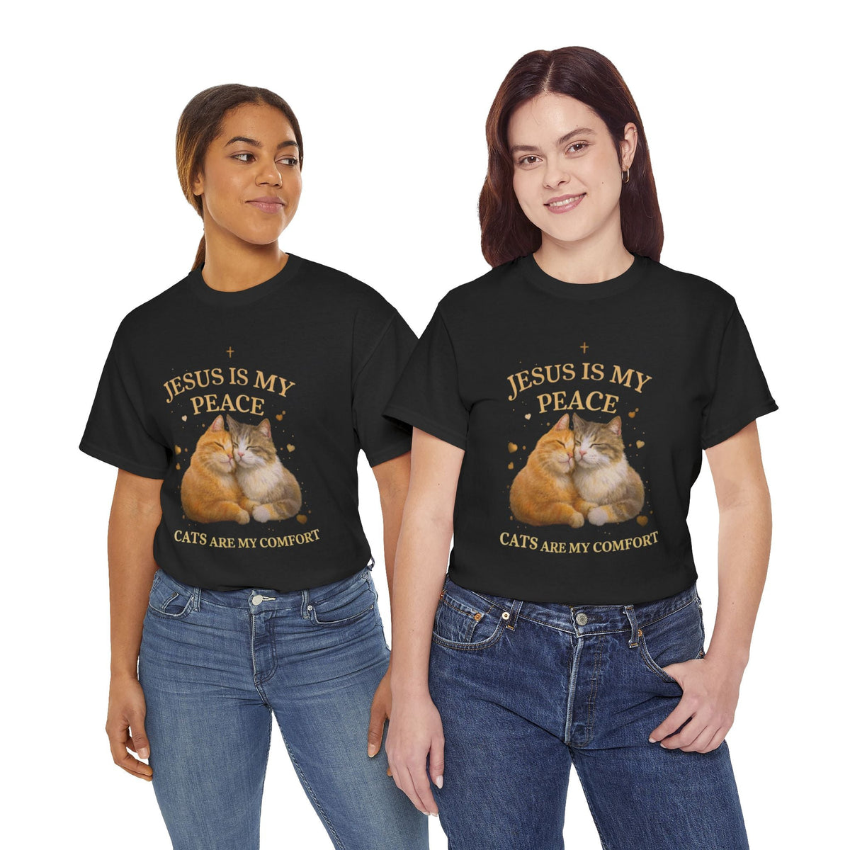 Gesù è la mia pace, i gatti sono il mio conforto - T-shirt