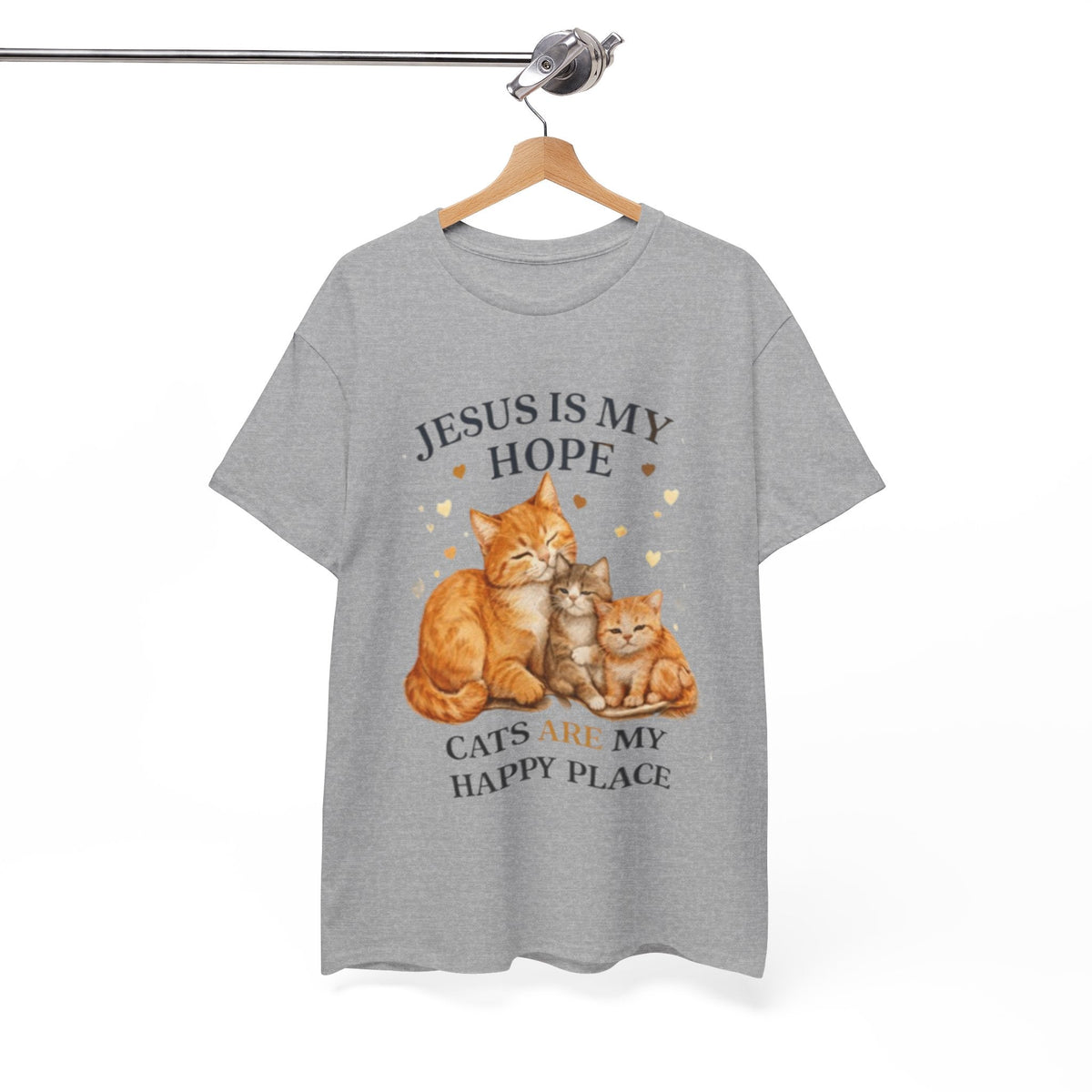 Gesù è la mia speranza i gatti sono il mio posto felice Maglietta