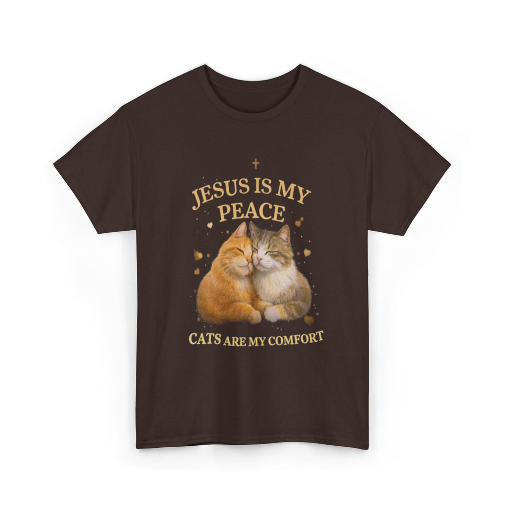 Gesù è la mia pace, i gatti sono il mio conforto - T-shirt