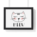 Poster da parete Gatto "Meow" Carina Stampa orizzontale incorniciata per cameretta