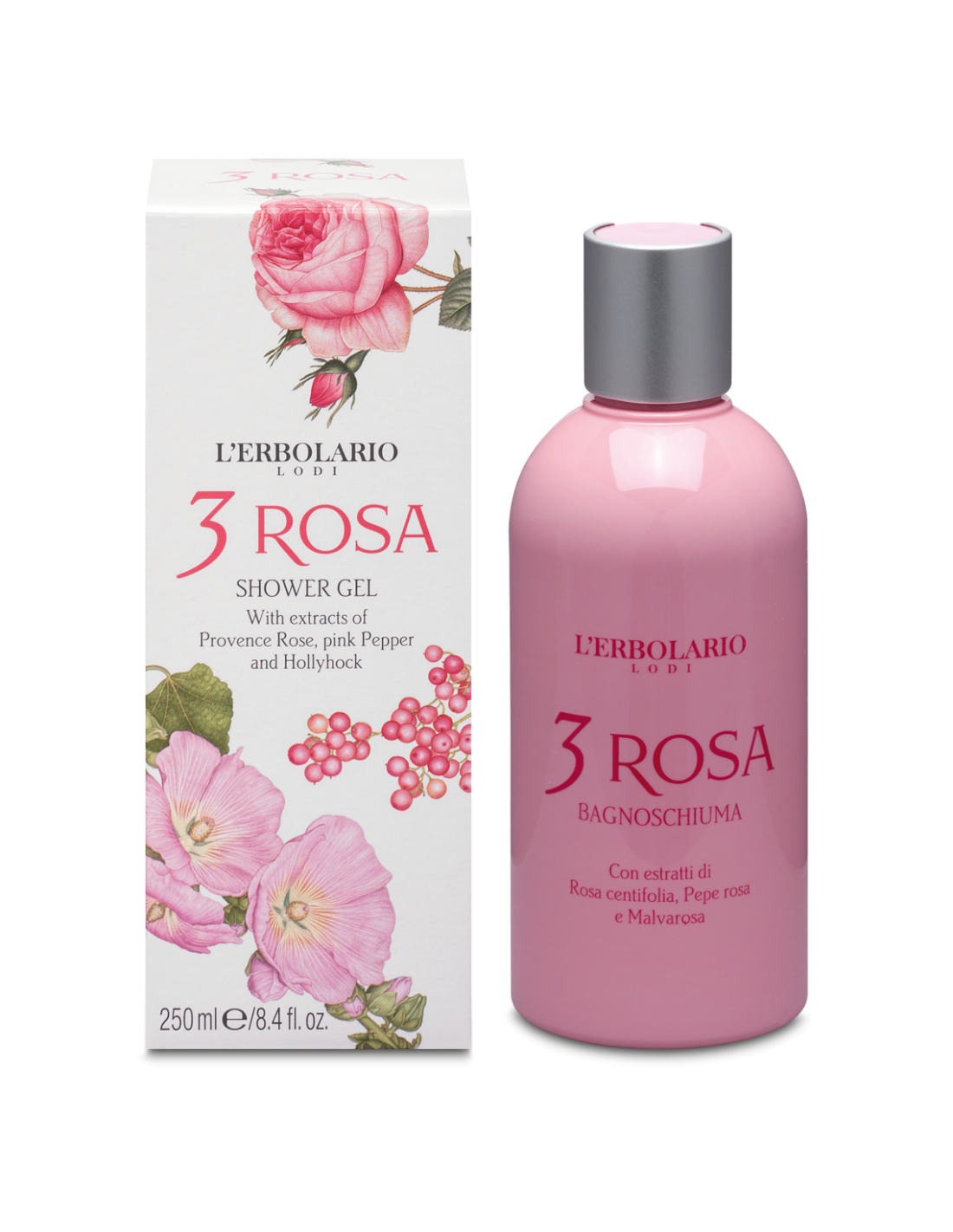 3 Rosa Gel doccia