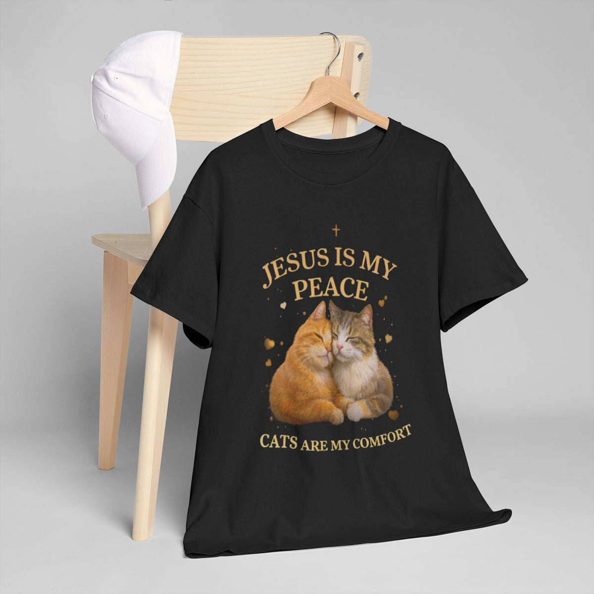 Gesù è la mia pace, i gatti sono il mio conforto - T-shirt