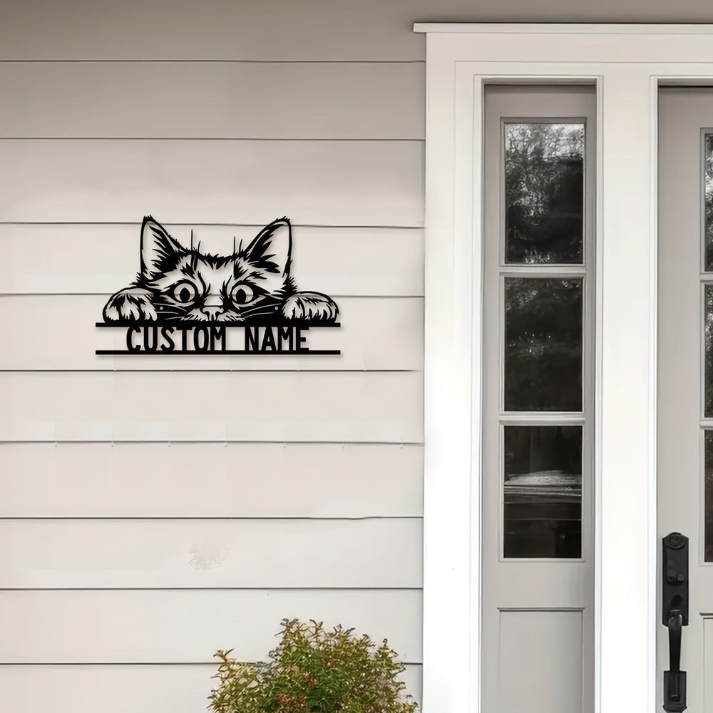 Arte murale in metallo con gatto personalizzato