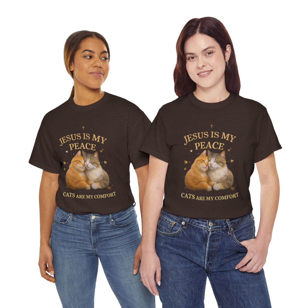 Gesù è la mia pace, i gatti sono il mio conforto - T-shirt