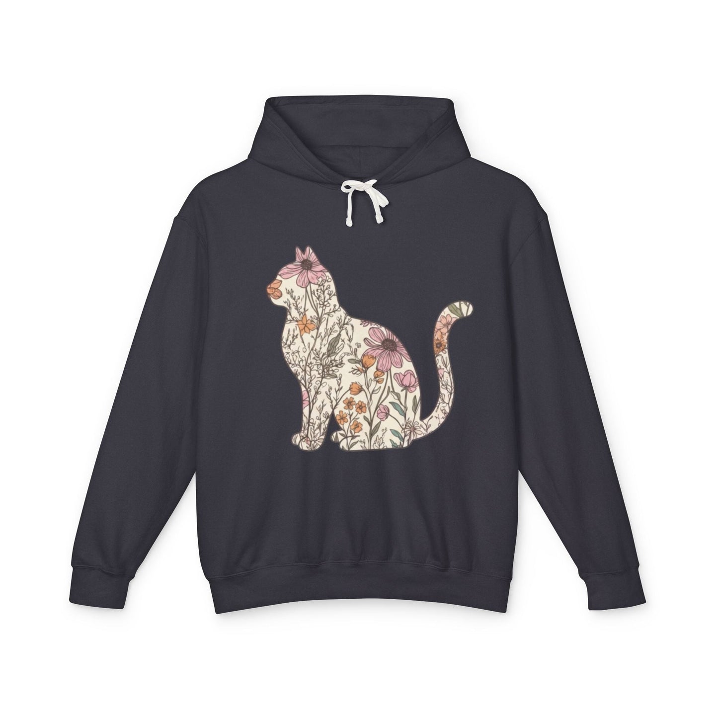 Floral Cat Hoodie | Watercolor Botanical Cat Sweatshirt