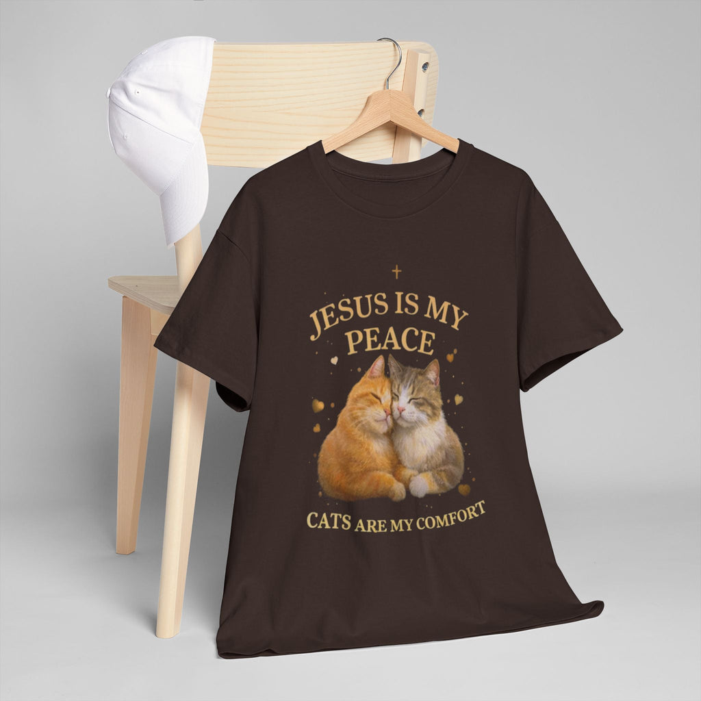 Gesù è la mia pace, i gatti sono il mio conforto - T-shirt