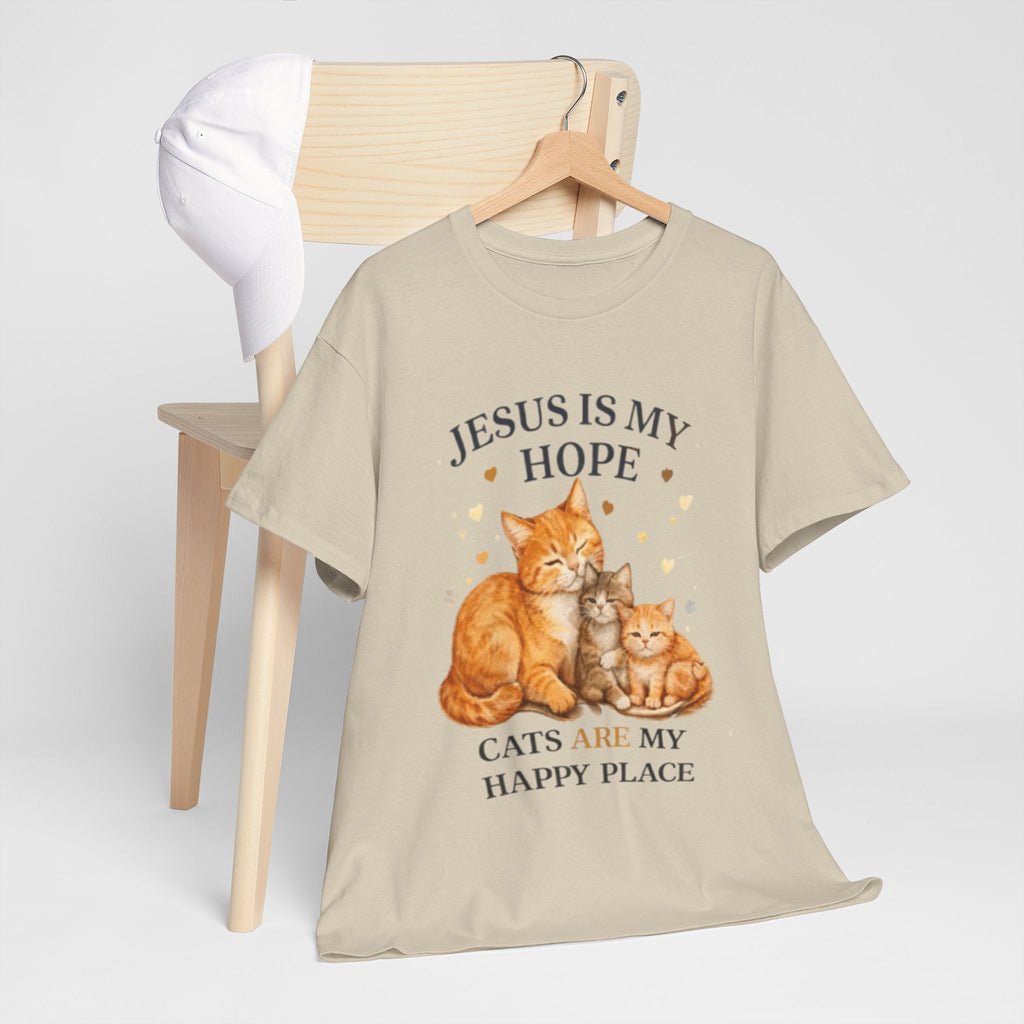 Gesù è la mia speranza i gatti sono il mio posto felice Maglietta