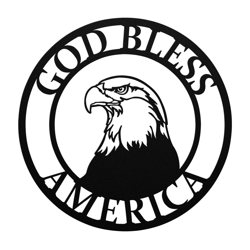 Dio benedica l'America, Insegna in metallo Aquila
