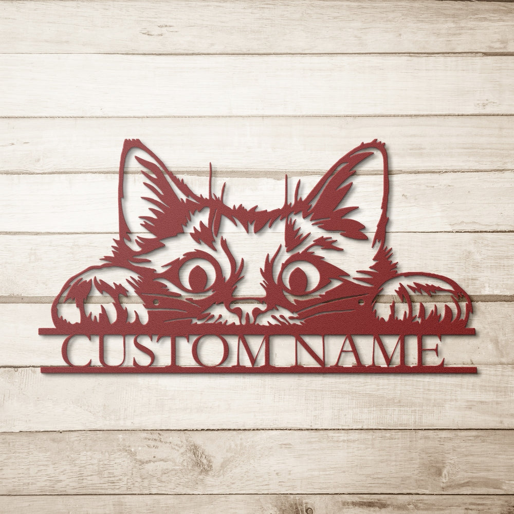 Cat Metal Wall Art, Personalized Cat Signs