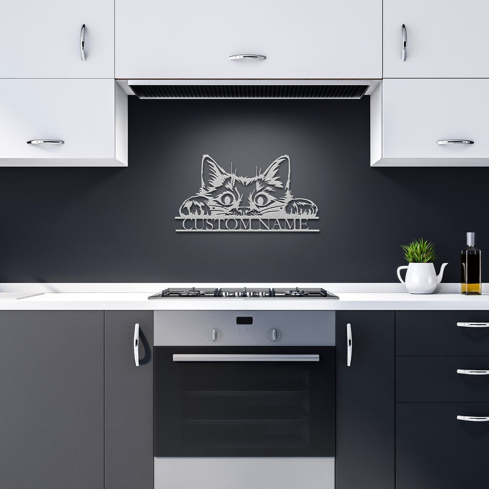 Cat Metal Wall Art, Personalized Cat Signs