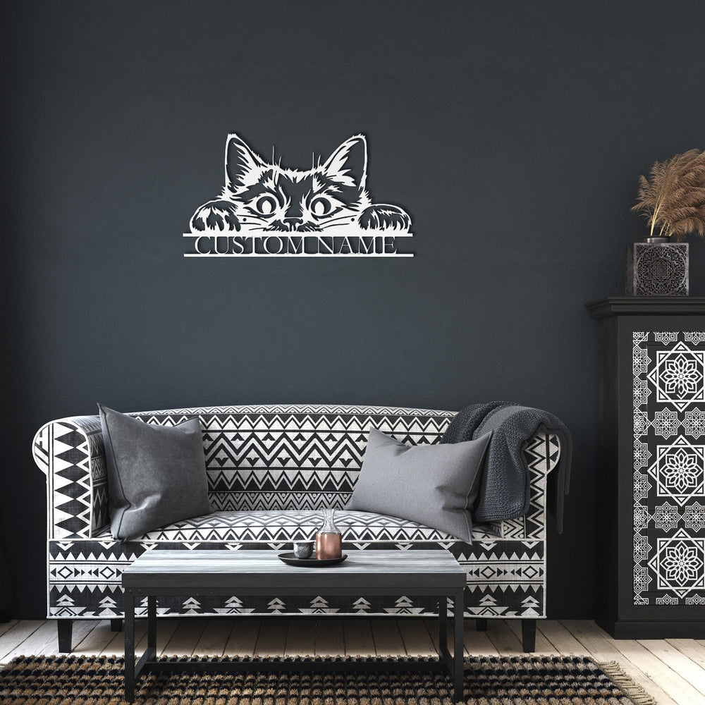 Cat Metal Wall Art, Personalized Cat Signs