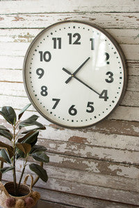 Orologio da parete rotondo in bianco e nero