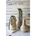 Set di 3 bottiglie alte in legno intagliate a mano