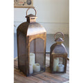 Set di 2 Lanterne in Bronzo Antico