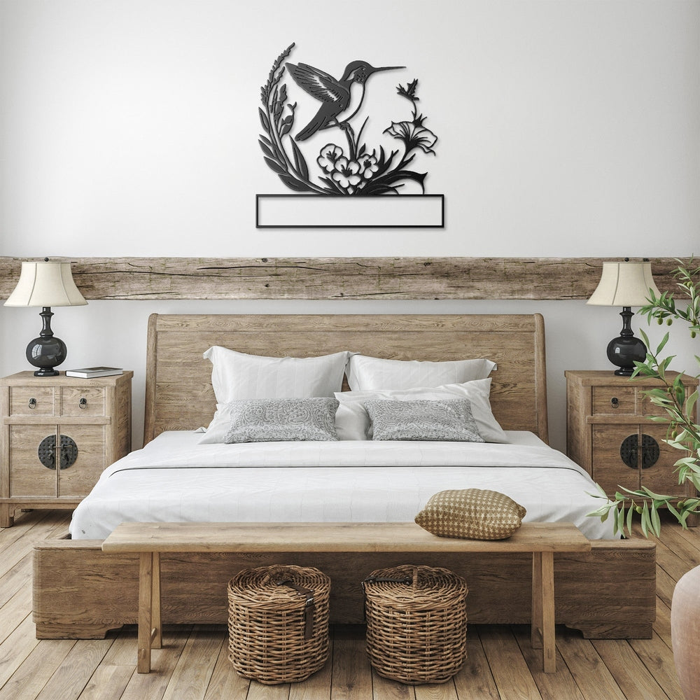 Personalized Metal Bird & Floral Wall Plaque – Custom Farmhouse Art Decor, No Electricity Required – Perfect Gift for Nature & Bird Enthusiasts
