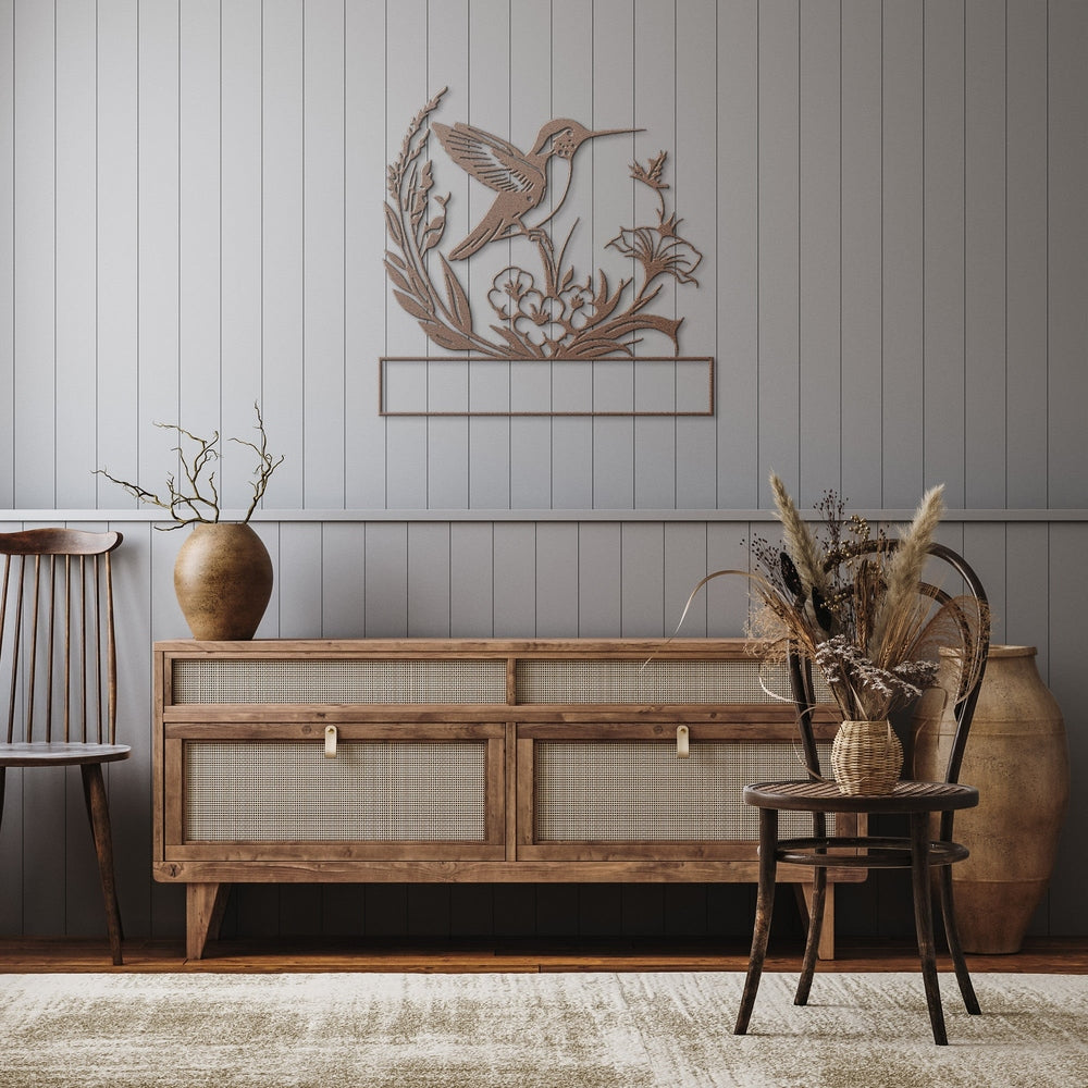 Personalized Metal Bird & Floral Wall Plaque – Custom Farmhouse Art Decor, No Electricity Required – Perfect Gift for Nature & Bird Enthusiasts