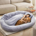 Cuccia Umana per Cani - Letto a sacco extra large per adulti e animali domestici, fodera lavabile in pelliccia sintetica