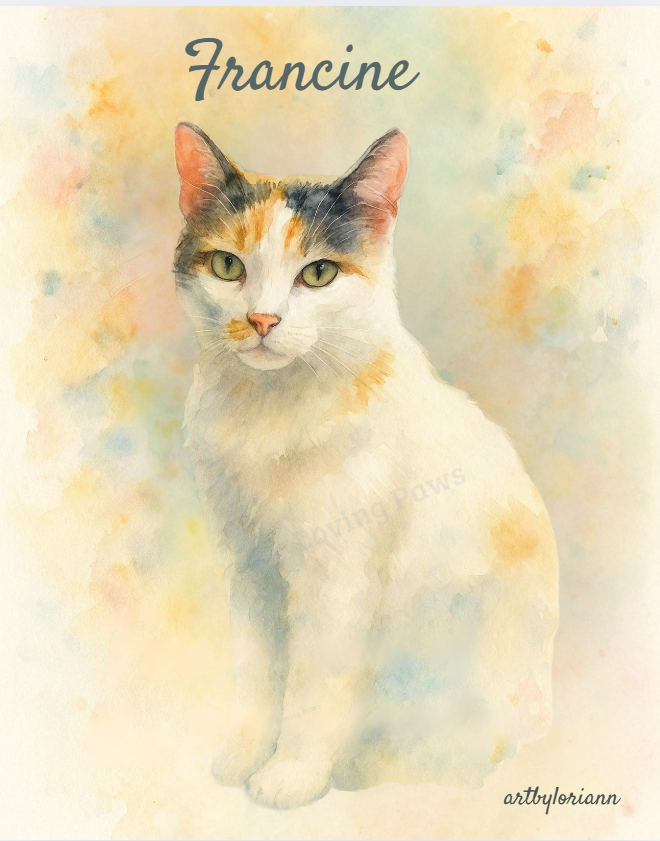 Francine  8x10 Watercolor Digital Download by artbyloriann