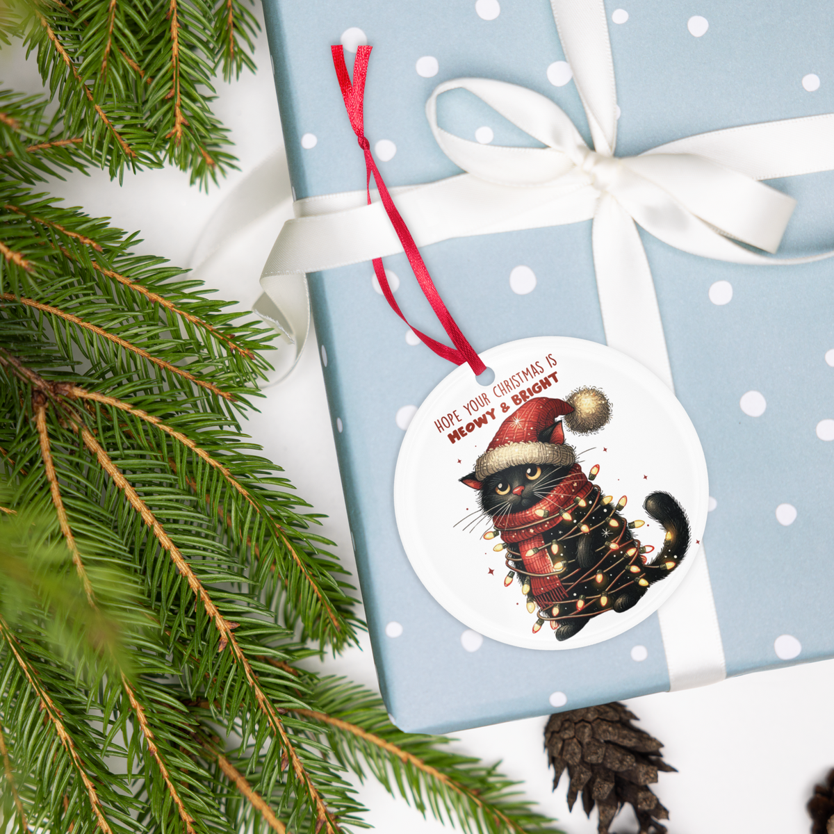 Spero che il tuo Natale sia Miao & Luminoso - Ornamento in acrilico