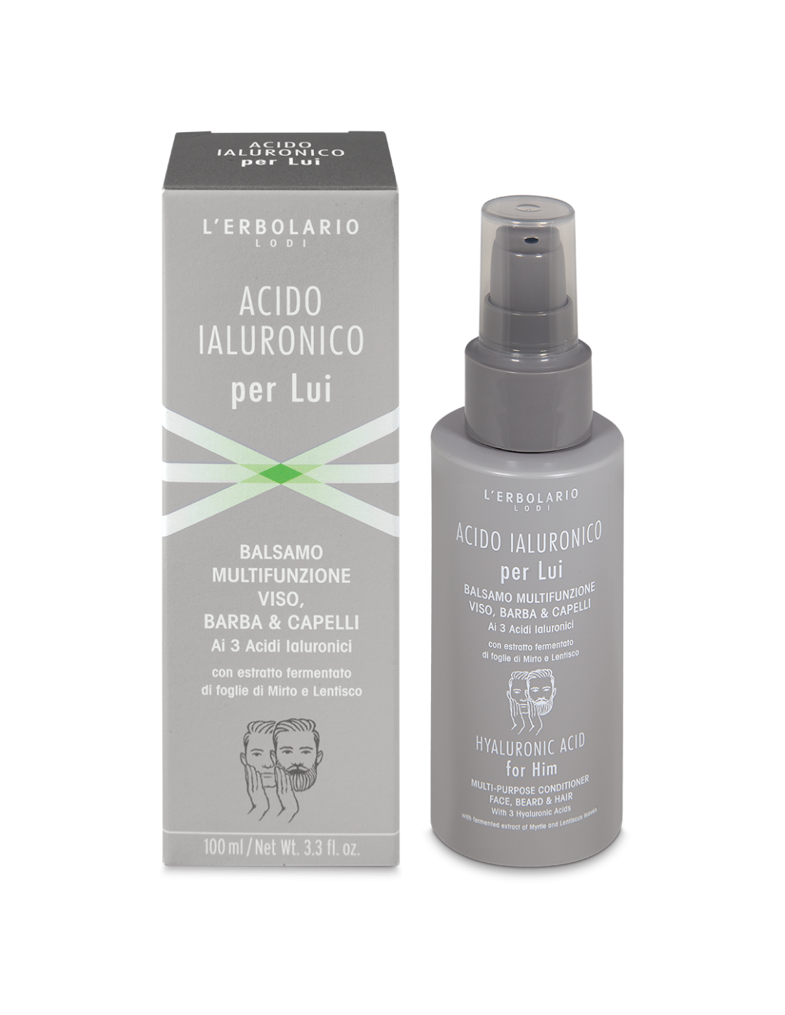 Acido Ialuronico per lui Balsamo viso, barba e capelli