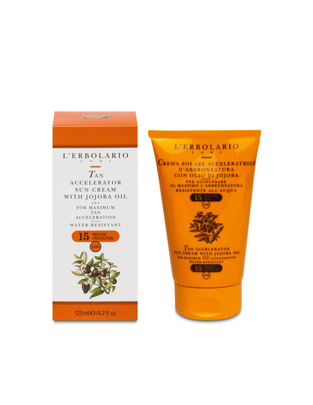 Crema solare acceleratore di abbronzatura corpo SPF 15