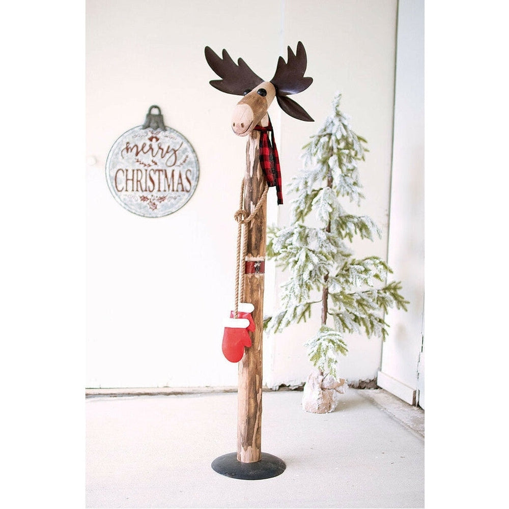 Recycled Wood and Iron Moose