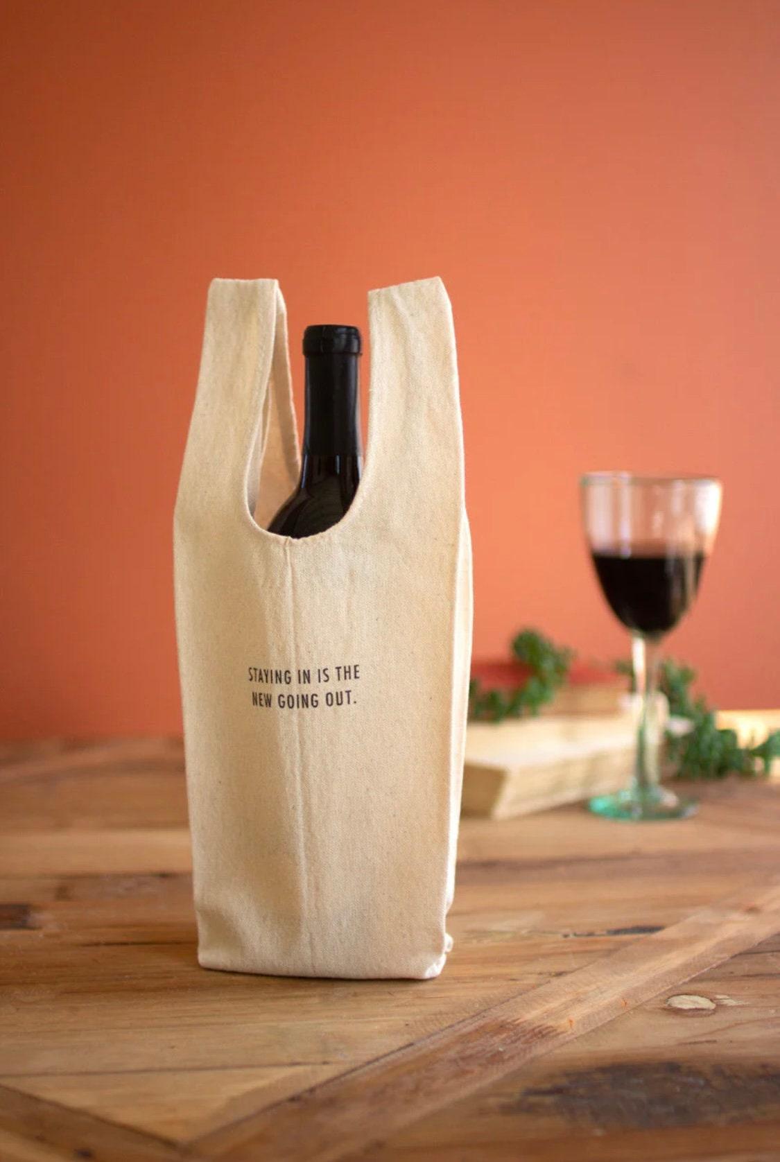 Set da 6 sacchetti per vino con frasi stravaganti