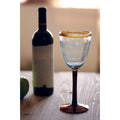 Set di Sei Esclusivi Calici da Vino in Vetro Riciclato con Bordo Ambrato