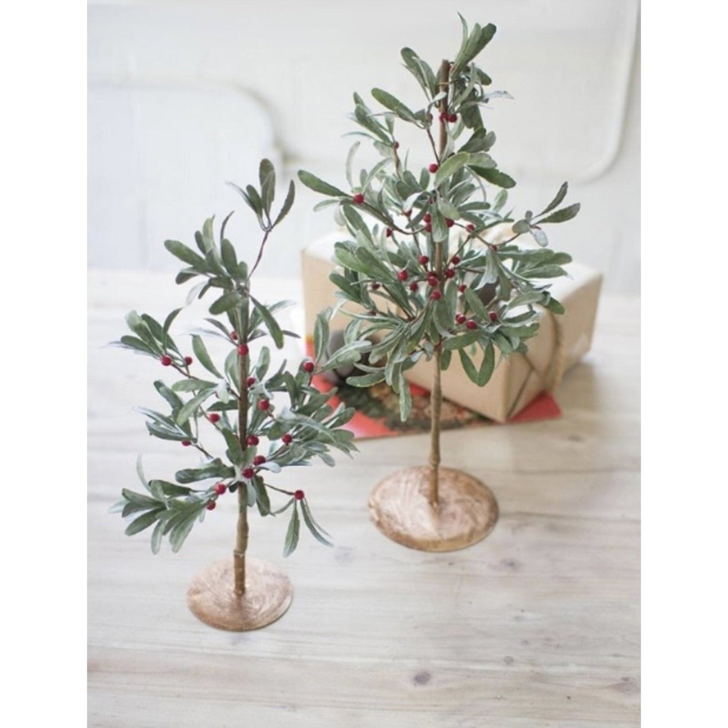 Artificial Mistletoe Trees, Set Of Two