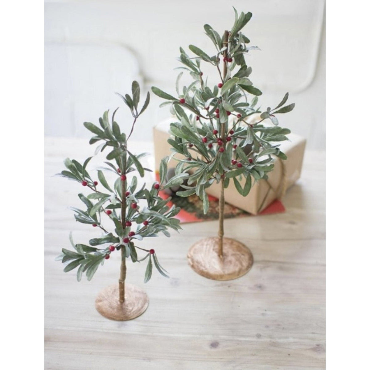 Alberi di vischio artificiali, set da due