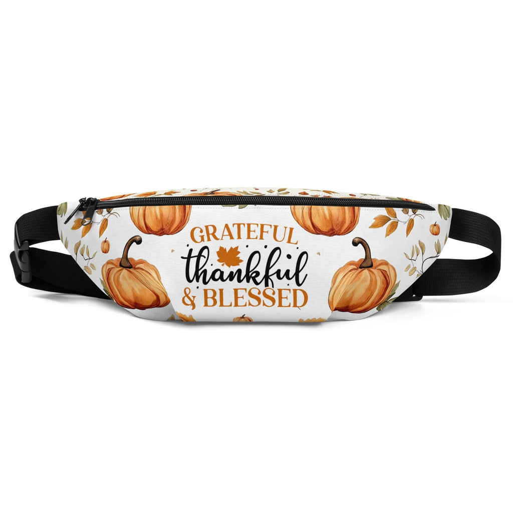 Zaino da petto autunnale "Grateful, Thankful & Blessed" | Borsa per festival autunnali | Simpatico marsupio per il Giorno del Ringraziamento - Uso quotidiano - Regali