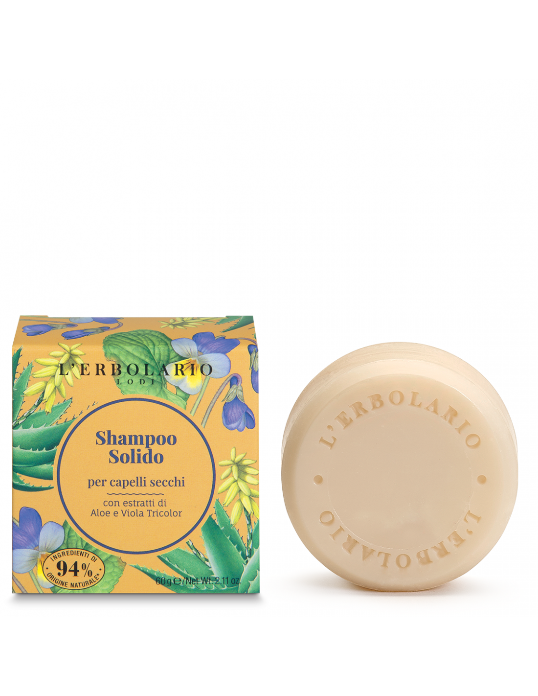 Shampoo solido per capelli secchi