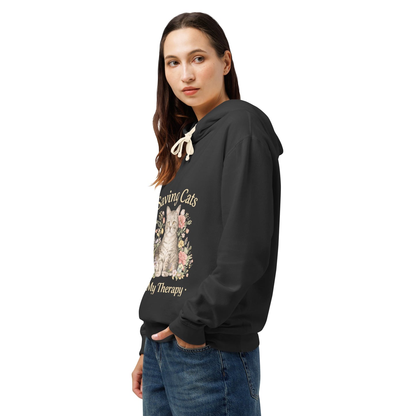 Saving Cats Is My Therapy Unisex Hoodie | Cat Lover Gift