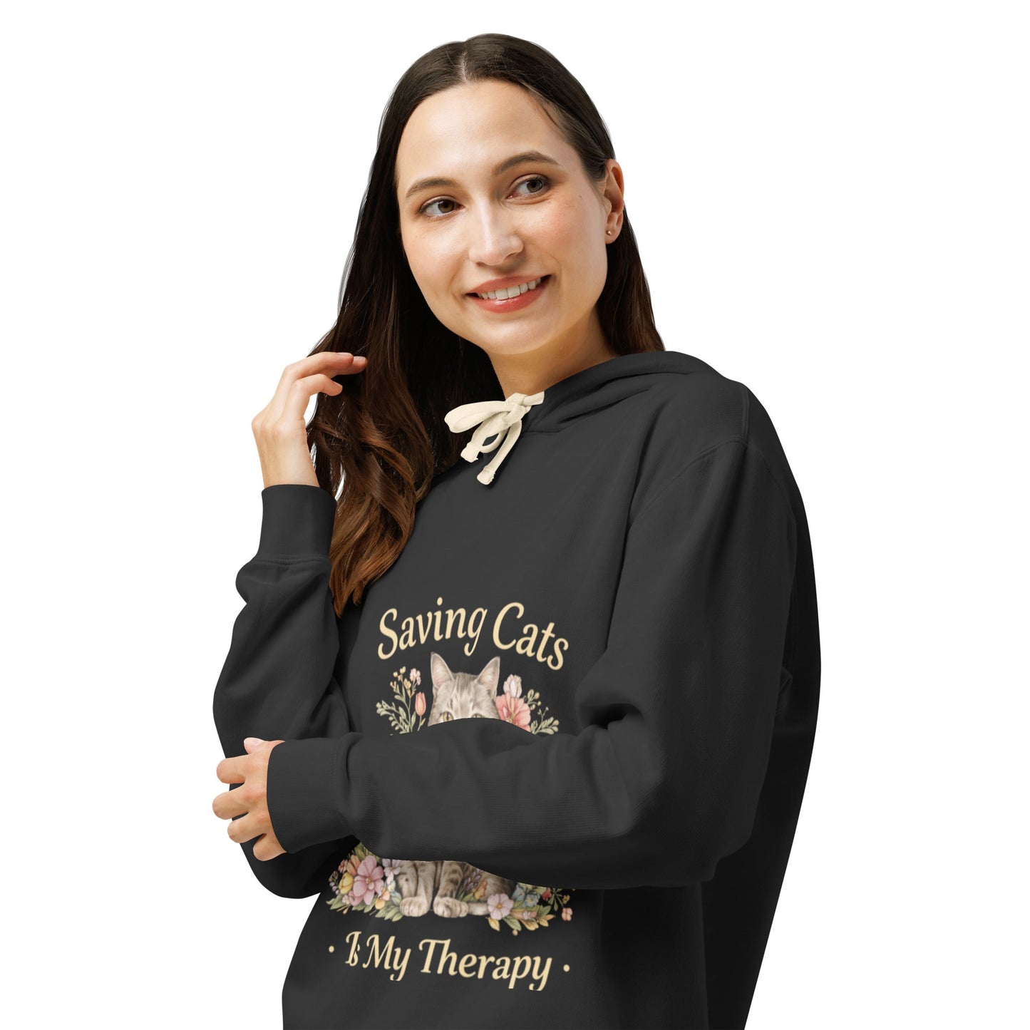 Saving Cats Is My Therapy Unisex Hoodie | Cat Lover Gift
