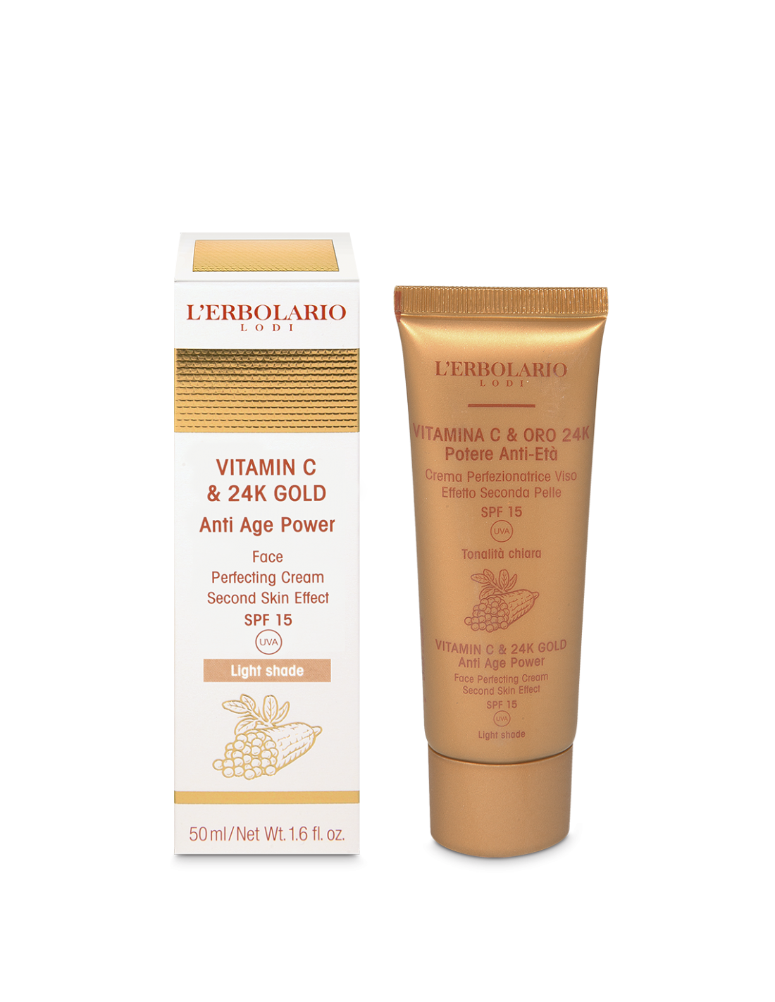 Vitamina C & Oro 24K Crema viso perfezionatrice - tonalità chiara