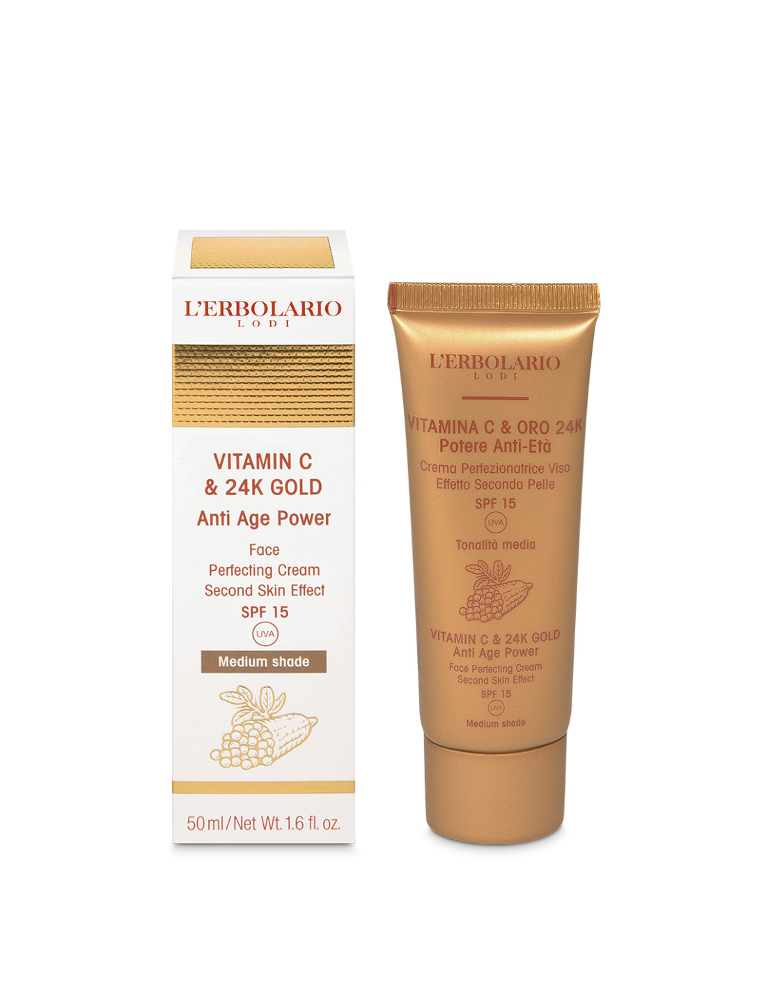Vitamina C & Oro 24K Crema viso - tonalità media